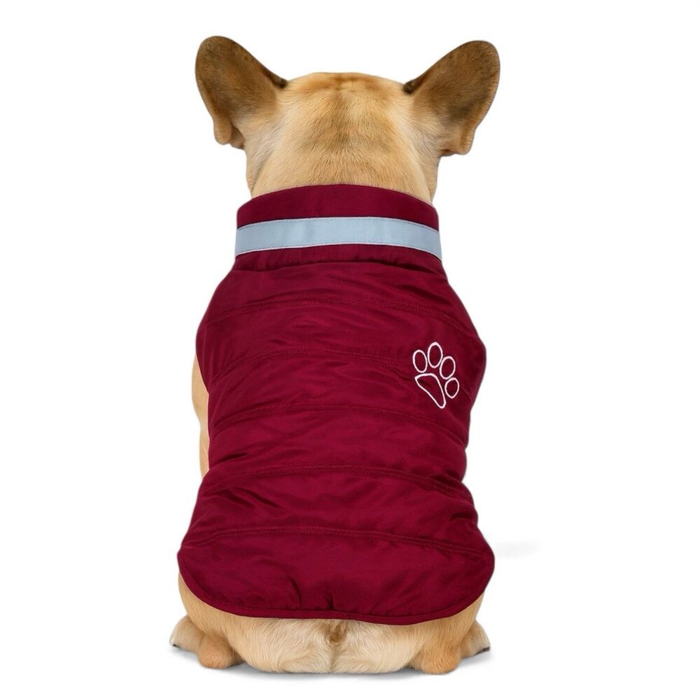 Winter‎ Dog M/L Jacket Red Reflective Fleece Waterproof Warm Pet Vest Holiday